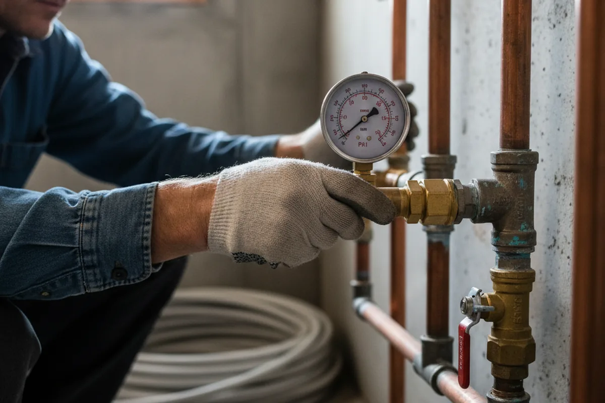 Pressure testing a repaired line during Water Line Repair in Colleyville